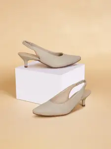 Forever Glam by Pantaloons Pointed Toe Kitten Heeled Pumps