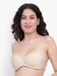 BRACHY Medium Coverage Underwired Heavily Padded Bandeau Bra with All Day Comfort