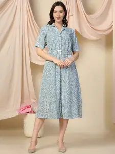 FASHION DREAM Floral Printed A-Line Midi Dress