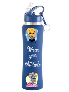 NIRLON Blue Printed Stainless Steel Single Wall Vacuum Water Bottle 750 ml