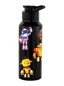 NIRLON Black & Pink Printed Single Stainless Steel Single Wall Vacuum Sipper 750 ml