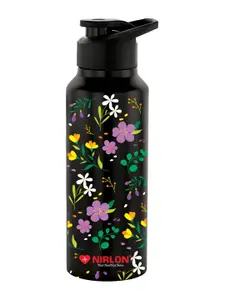 NIRLON Black Printed Stainless Steel Single Wall Vacuum Water Bottles 750 ml