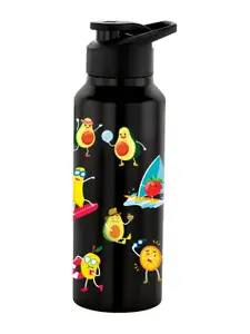 NIRLON Black & Yellow Printed Stainless Steel Single Wall Vacuum Sipper 750 ml