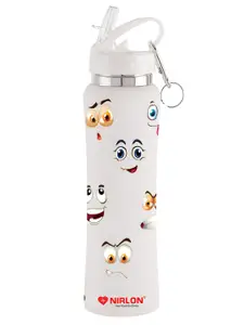 NIRLON White & Black Printed Stainless Steel Single Wall Vacuum Sipper 750 ml