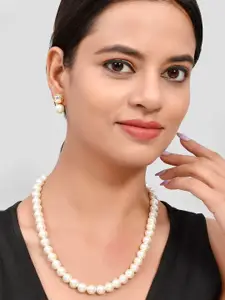 Silvermerc Designs Gold-Plated Pearls Beaded Necklace Set