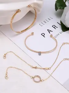 YouBella Gold-Plated Stone Studded Wraparound Bracelet
