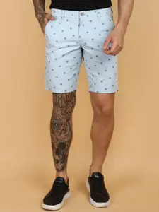 V-Mart Men Conversational Printed Mid Rise Twill Cotton Shorts