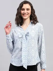 Monte Carlo Ethnic Motifs Printed Georgette Shirt Style Top