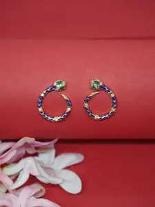 Niscka Gold-Plated Animal Shaped Half Hoop Earrings
