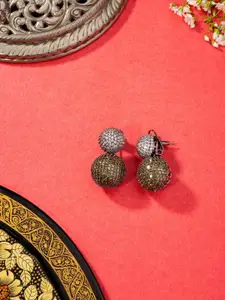 Niscka Rhodium Plated Stud Earrings