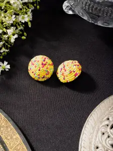 Niscka Artificial Beads Beaded Circular Studs Earrings