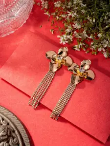 Niscka Gold-Plated Floral Drop Earrings