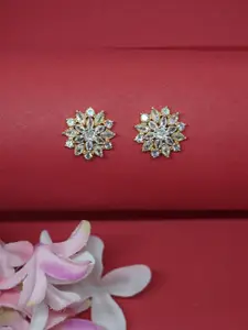 Niscka Cubic Zirconia Gold Plated Studs Earrings