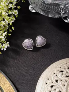 Niscka Rhodium Plated Stud Earrings