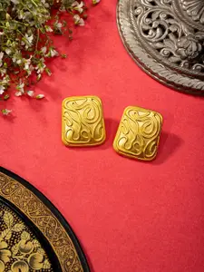 Niscka Gold-Plated Contemporary Studs Earrings