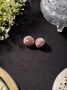 Niscka Beaded Circular Stud Earrings