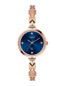 Timex Women Brass Dial & Bracelet Style Straps Analogue Watch TWEL18305