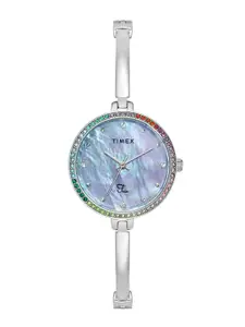 Timex Women Brass Dial & Bracelet Style Straps Analogue Watch TWEL18404