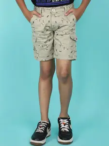 V-Mart Boys Typography Printed Mid-Rise Cargo Shorts