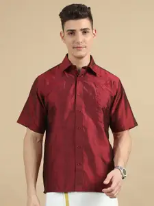 TATTVA Classic Spread Collar Short Sleeves Casual Shirt