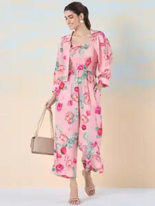 navyasa by liva Printed Basic Jumpsuit With Shrug