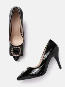 Carlton London Textured Slim Heeled Pumps