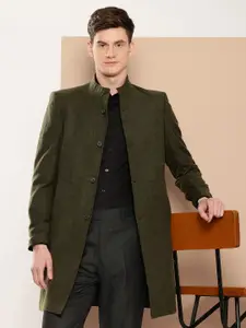 INVICTUS Mandarin Collar Slim Fit Longline Overcoat