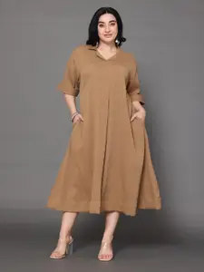 Varanga Crepe A-Line Midi Dress