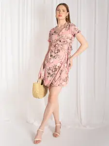 Stylecast X Hersheinbox Floral Print Ruffled Wrap Dress