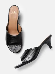 Carlton London Croc Textured Kitten Heels