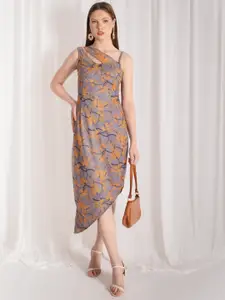 Stylecast X Hersheinbox Floral Print Cut-Out Sheath Midi Dress