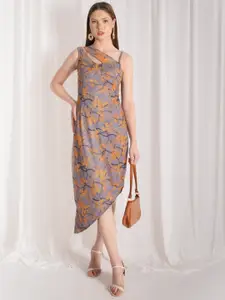 Stylecast X Hersheinbox Floral Print Cut-Out Sheath Midi Dress