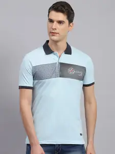 Monte Carlo Striped Polo Collar Cotton T-shirt