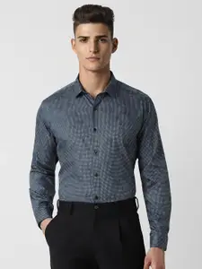 V Dot Slim Fit Micro Ditsy Printed Opaque Cotton Party Shirt