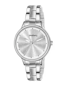 DressBerry Women Silver-Toned Embellished Dial Reset Time Analogue Watch HOBDB-223-SL