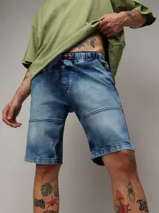 Campus Sutra Men Washed Denim Shorts