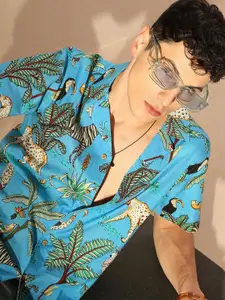 DENNISON Tropical Printed Oversized Casual Shirt