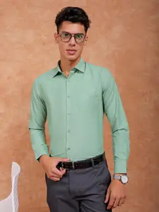 The Indian Garage Co. X Luxe Slim Fit Spread Collar Opaque Cotton Formal Shirt