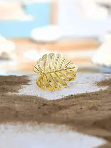 Voylla Women Gold-Plated Adjustable Finger Ring