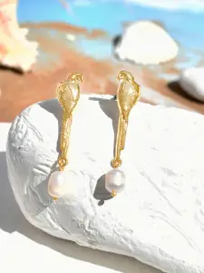 Voylla Gold Plated Contemporary Drop Earrings