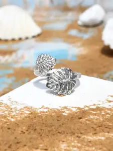 Voylla Rhodium Plated Wrap Finger Ring