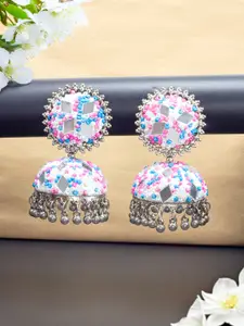 PRIVIU Dome Shaped Meenakari Jhumkas