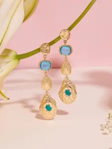 Zaveri Pearls Gold Plated Contemporary Drop Earrings