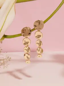 Zaveri Pearls Gold-Plated Contemporary Drop Earrings