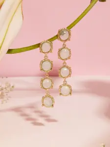 Zaveri Pearls Gold Plated Contemporary Drop Earrings