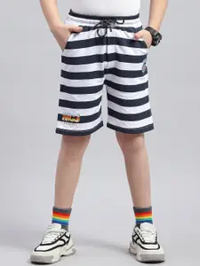 Monte Carlo Boys Mid-Rise Striped Cotton Shorts
