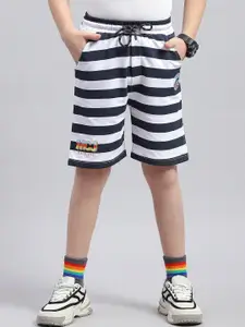 Monte Carlo Boys Mid-Rise Striped Cotton Shorts