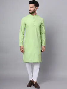 Latest Chikan Garments Mandarin Collar Jacquard Weave Pure Cotton Straight Kurta