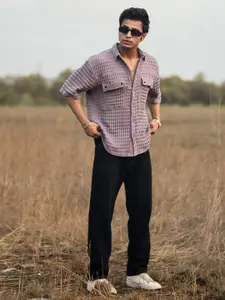 Powerlook Rose India Slim Oversized Textured Opaque Casual Shirt