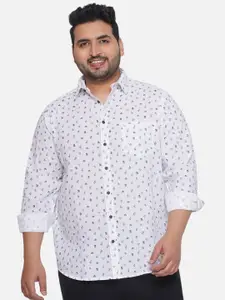 Santonio Plus Size Classic Fit Conversational Printed Cotton Casual Shirt